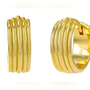 ARGENTO VIVO 18k GOLD PLATED HUGGIE HOOP